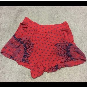 Free people red float paisley shorts small s